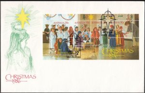 AUSTRALIA - 1986 CHRISTMAS - MS - FDC