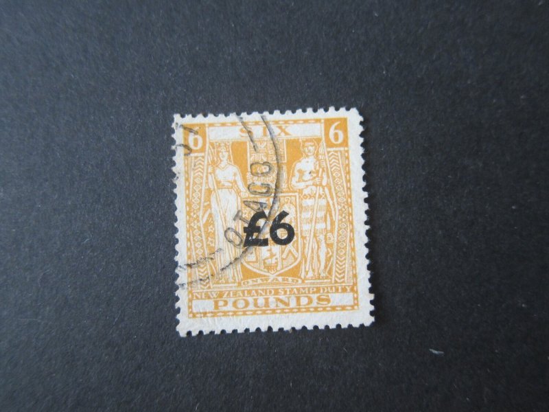 New Zealand 1939 Surcharged 6£ with Bold type on ARMS FU