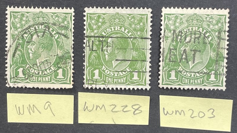 Australia #23,67,114 Used - Green 1P (c1914-1936) King George V [R684]