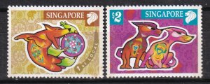 Singapore 2006 Sc 1167-8 Zodiac Dog MNH