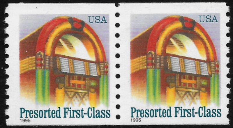 Scott 2912   25¢ Jukebox Coil Pair , MNH