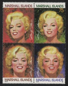 Marshall Is. Marilyn Monroe actress 4v Blocks of 4 1995 MNH SG#606-609