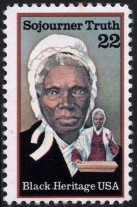 SC#2203 22¢ Black Heritage: Sojourner Truth Single (1986) MNH