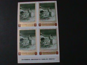 MANAMA-25TH ANNIV: DEATH OF FRANKLIN D. ROOSEVELT-.MNH IMPERF BLOCK-VERY FINE