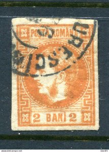 Romania 1868 Sc 33 Used Imperf 2b orange 15115
