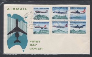 Papua New Guinea #305-10   (1970 Air Service set) unaddressed cachet FDC