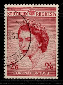 SOUTHERN RHODESIA QEII SG77, 2s 6d carmine, FINE USED.