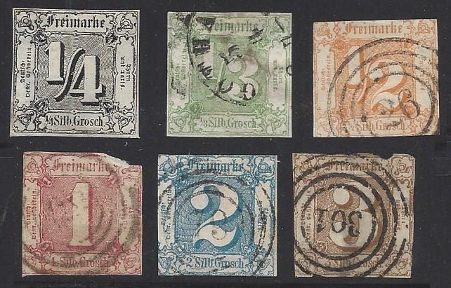 Thurn & Taxis - SC# 15 thru 20 Small Faults CV $555