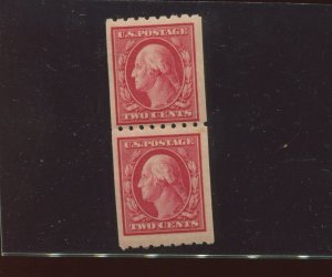 Scott 391 Washington Mint Coil Pair  of 2 Stamps NH (Stock 391-A8)