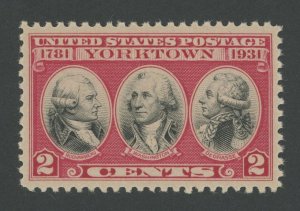USA 703 - 2 cent Yorktown Issue - XF Mint never hinged - tiny gum skip