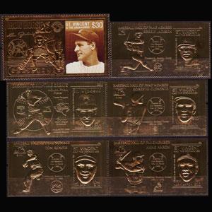 ST.VINCENT 2000 - Baseball Gold Set of 6 NH