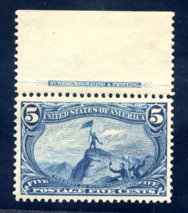 US SCOTT #288 TOP IMPRINT MINT-XF-OG-NH GRADED 90 W/ PSE SMQ $1,000 (4/12/24 GP)