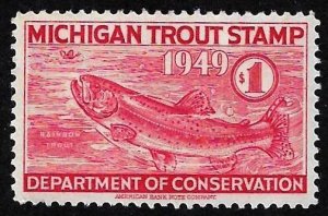 US. Michigan Trout Stamp. Mint, never hinged (0801)