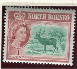 NORTH BORNEO;  1961 early QEII issue fine Mint MNH Unmounted 1c. value