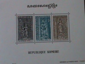 ​CAMBODIA-ANCIENT  STATUES OF BUDDHAS-MNH S/S-VF WE SHIP TO WORLDWIDE.