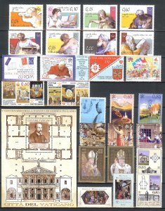 2008 Vatican City - Sc# 1374-1400 - Complete year set - MNH