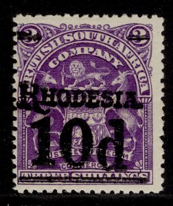 RHODESIA EDVII SG117, 10d on 3s deep violet, LH MINT. Cat £20.