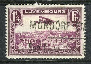 LUXEMBOURG; 1931 early AIRMAIL issue fine used 1.25Fr. value