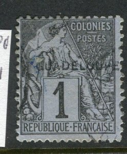 FRENCH COLONIES; GUADELOUPE 1890s classic Optd. issue used 1c.