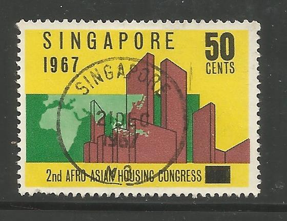 SINGAPORE 82 USED, BUILDINGS AND MAP OF AFRICA AND SOUTHEAST ASIA