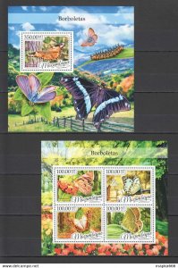 2016 Mozambique Butterflies Fauna Insects Kb+Bl ** St2221