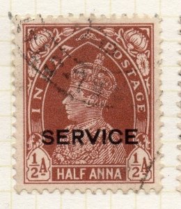 India GVI 1939 Early Issue Fine Used 1/2a. Optd Service 189852
