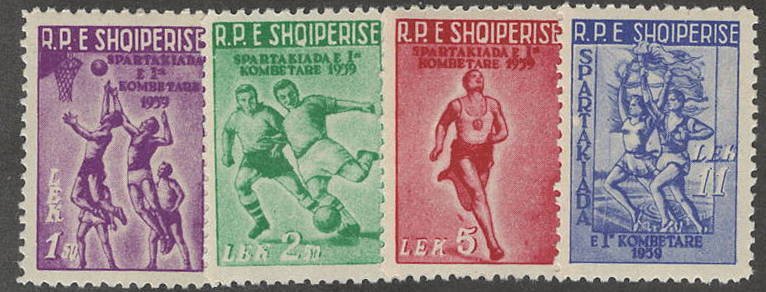 ALB SC #544-7 MNH 1959 Albanian Spartacist Games CV $9.05