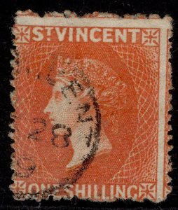 ST. VINCENT QV SG24, 1s vermilion, FINE USED. Cat £95.