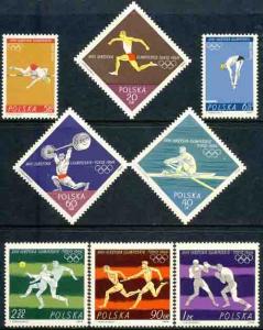 Poland 1964 Sc 1257-64 Tokyo Summer Olympic Games Stamp MNH