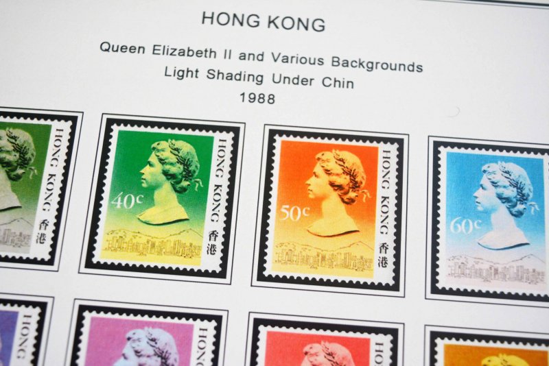 COLOR PRINTED HONG KONG [BRITISH] 1862-1997 STAMP ALBUM PAGES (117 illus. pages)