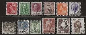 Australia 292-303  1956  set fvf  mint   hinged