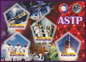 Stamps. Space. Apollo Soyuz 2017 year 1+1 sheets perforated