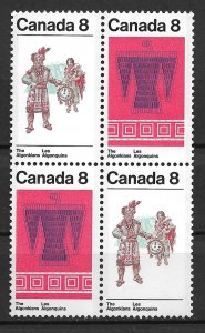1973 Canada 569a The Algonkian MNH block of 4