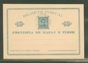 Macao (Macau)  1898 10R blue CTO macau 3 War 98