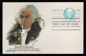 #UX89 12c Isaiah Thomas, Fleetwood FDC **ANY 5=FREE SHIPPING**