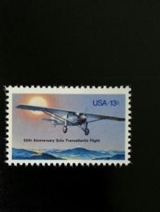 1977 13c Lindbergh Transatlantic Flight 50th Anniversary Scott 1710 Mint F/VF NH