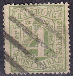 Hamburg #18 F-VF  Used CV $20.00  (Z6829)