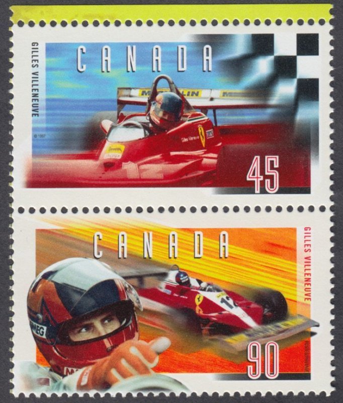 Canada - #1648a Gilles Villeneuve Se-Tenant Pair From Souvenir Sheet - MNH