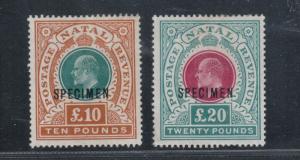 Natal #99s #100s (SG #145as #145bs) Very Fine Mint Original Gum Hinged Specimen