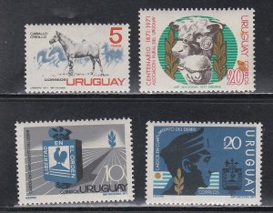 Uruguay # 803-806, 3 complete sets, Mint Hinged, 1/3 Cat.