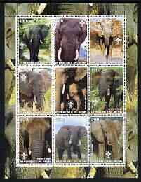 BENIN - 2003 - Elephants - Perf 9v Sheet - MNH - Private Issue