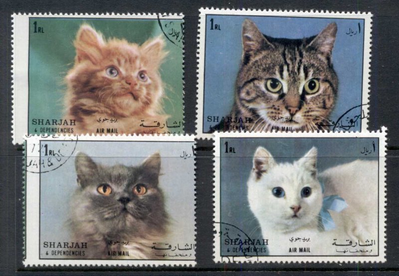 Sharjah 1972 Mi#1288-1291 Cats CTO