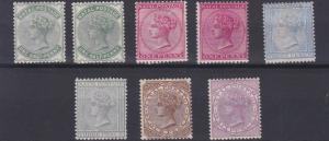 NATAL  1882 - 89   S G 97 - 103  VARIOUS VALUES TO 6D MAUVE    MH  CAT £325