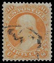 U.S. #71 Used; 30c Franklin - orange (1861)