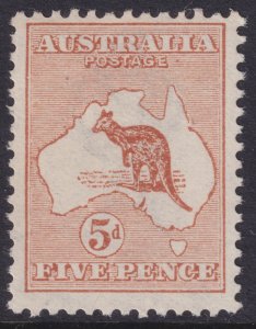 Sc# 7 Australia 5p 1913 Kangaroo and Map MLH perf 12 Wmk 8 CV $135.00