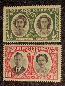 Southern Rhodesia Scott #65-66 unused