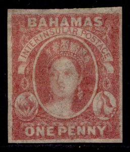 BAHAMAS QV SG2, 1d dull lake, UNUSED. Cat £65.