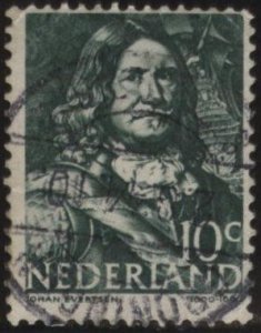 Netherlands 253 (used) 10c Johan Evertsen, dk grn (1943)