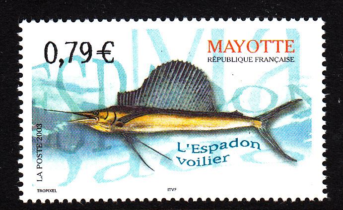 Mayotte MNH Scott #187 79c Swordfish