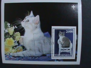TURKMENISTAN-1999 LOVELY BEAUTIFUL CAT CTO S/S VERY FINE- CLEAR FANCY CANCEL
